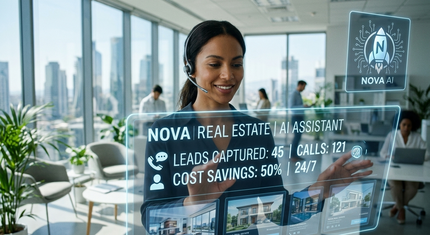 Μεσιτικό γραφείο : Πώς η Nova Real Estate αξιοποίησε τον 24/7 AI τηλεφωνικό βοηθό μας για αυτόματη καταγραφή leads
